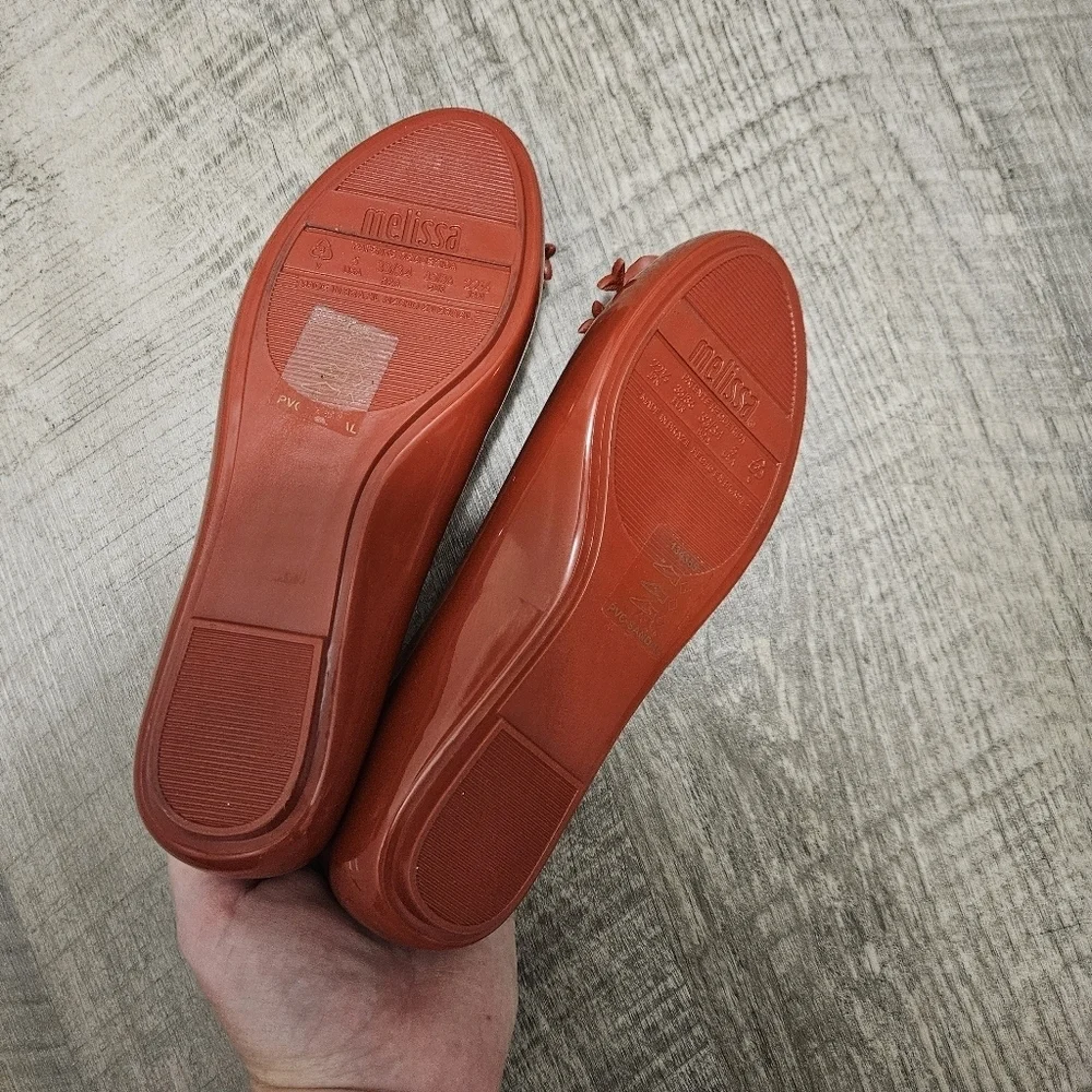 Melissa X Alexandre Herchcovich Red Big Flower Ballrt Flats Size 5